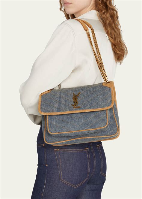 saint laurent niki bags denim|saint laurent niki crossbody bag.